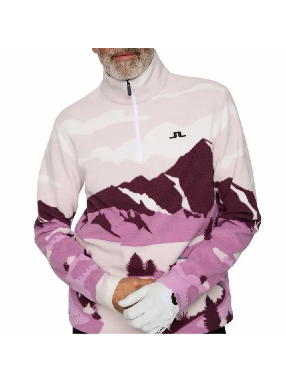 RARE J.Lindeberg NEW Sammie Pile Jacket Mens Medium Q-Zip Mountains Golf Fleece